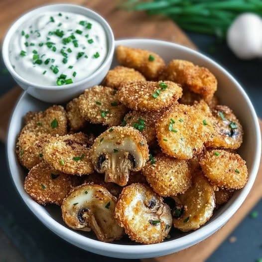 🧄 Keto Crispy Garlic Mushroom Bites