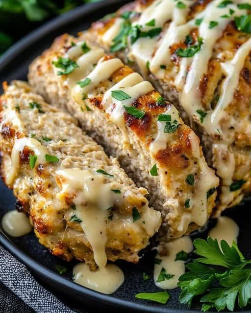Cheesy Garlic Turkey Meatloaf